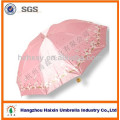 Parapluie matériel de satin pliant 3 pour le marché du Vietnam et du Bangladesh